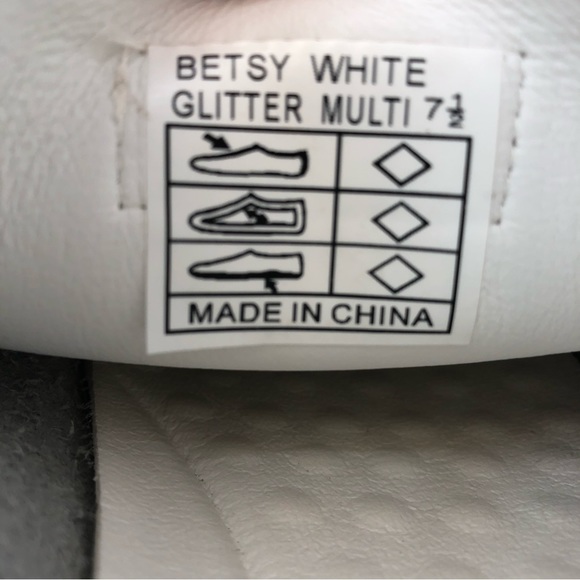 Vintage Havana Silver and White Glitter Low Top Sneakers US 7.5 - Picture 8 of 9